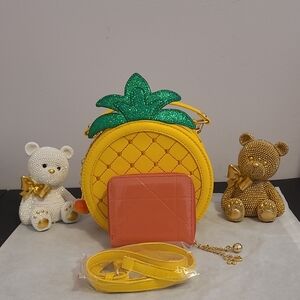 Pineapple Crossbody Bag And Wallet